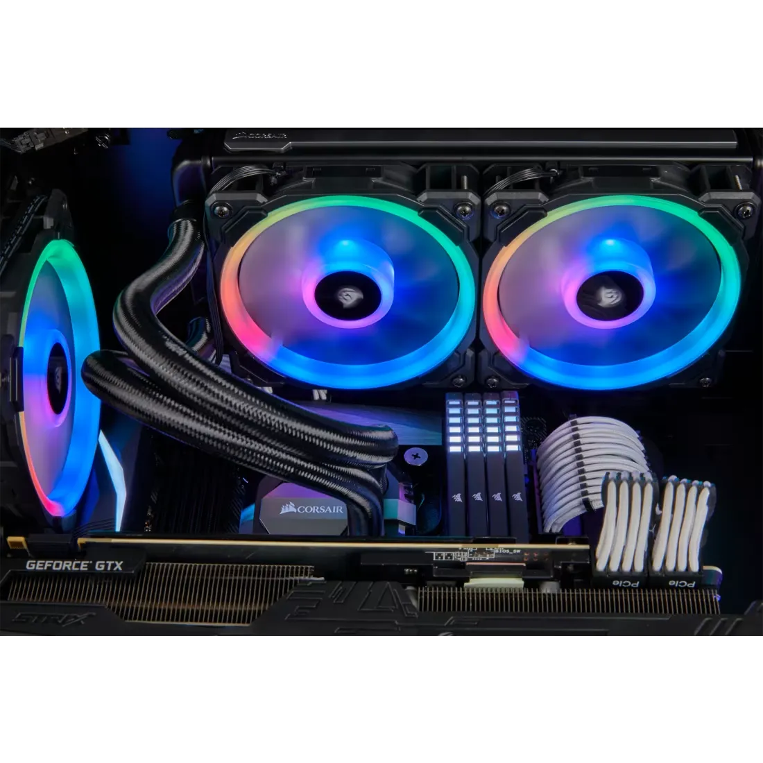 Corsair LL120 RGB 120mm Dual Light Loop RGB LED PWM Fan — 3 Fan Pack with Lighting Node PRO