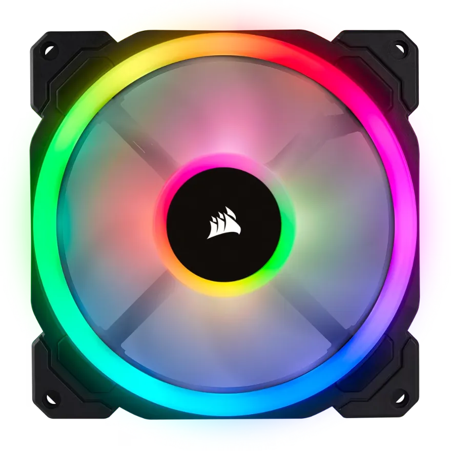 Corsair LL140 RGB 140mm Dual Light Loop RGB LED PWM Fan — 2 Fan Pack with Lighting Node PRO