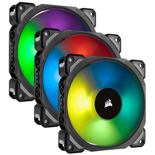 Corsair ML120 PRO RGB LED 120MM PWM Premium Magnetic Levitation Fan — 3 Fan Pack with Lighting Node PRO