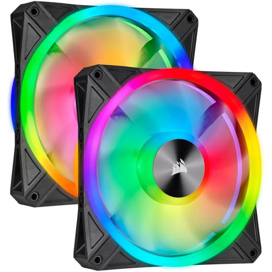 Corsair iCUE QL140 RGB 140mm PWM Dual Fan Kit with Lighting Node CORE